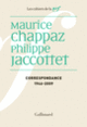 Couverture Correspondance (Maurice Chappaz,Philippe Jaccottet)
